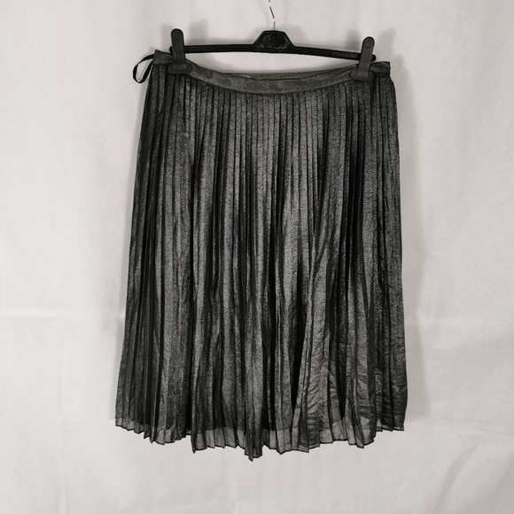 Ladies Phase Eight Grey Gunmetal Pleated Skirt A Line Party Evening Occasion - Picture 2 of 5